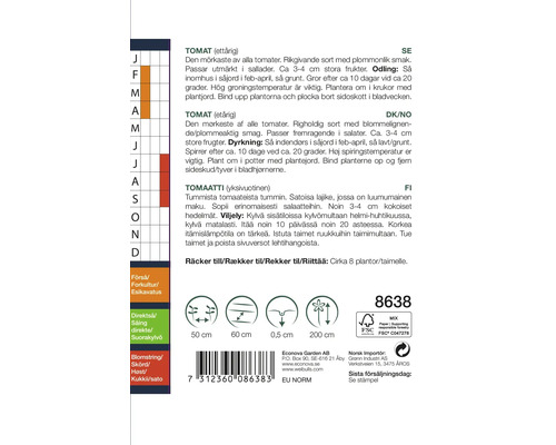 Information om sådd av tomatplantor