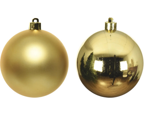 Två gyllene julgranskulor