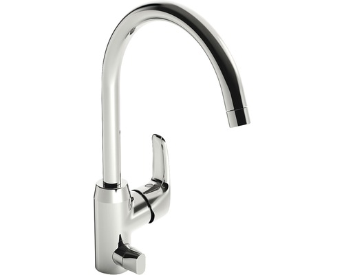 Köksblandare i metall med hög pip