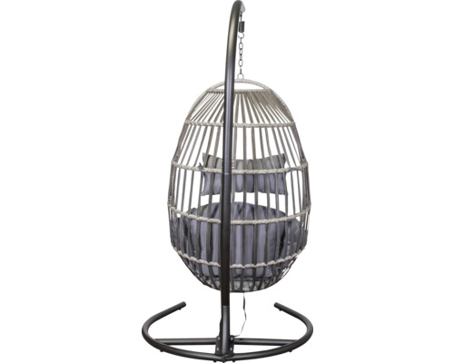 Hängstol i rotting med stålram och kuddar