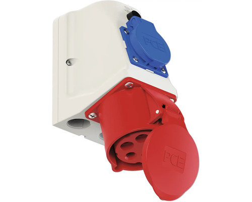 PCE uttag med röd och blå kontakt