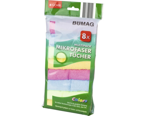 Microfiberduk BÜMAG 30x30 8-pack blandade färger