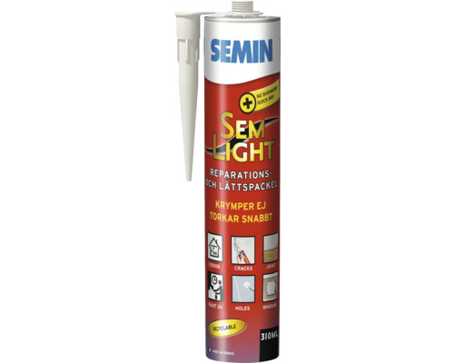 Reparations-/lättspackel KONKRET Semlight Filler 310ml Semin Sem Light reparationsspackel, 310 ml