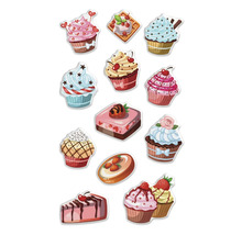 Illustration av olika kakor och muffins