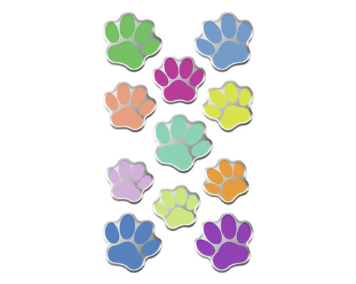 Flerfärgade tassavtrycksdekaler