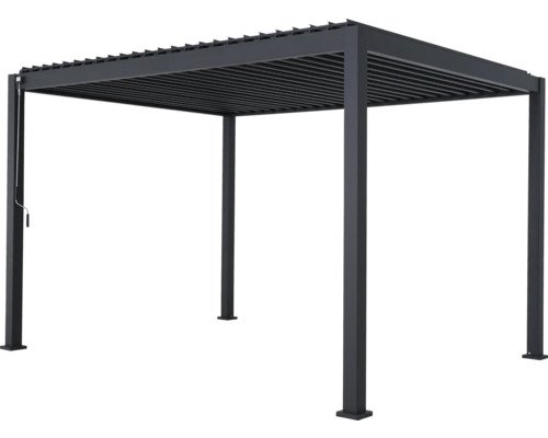 Fristående pergola med lamelltak för terrassöverbyggnad