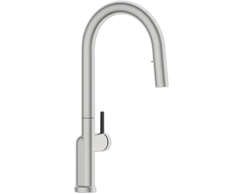 Köksblandare i metall med hög pip