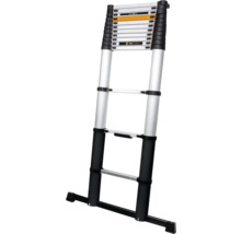 Teleskopisk stege av aluminium, delvis utdragen.