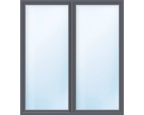 Paraltandörr med rörlig mittpost(Stulp) ARON BASIC+ PVC 160x210cm vit/titan dreh-kipp symmetrisk härdat glas in-och utvändigt Fönster med två bågar