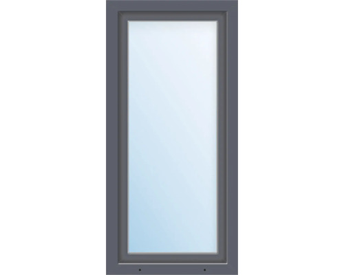 Öppningsbart fönster ARON Basic+ PVC 50x160cm vit/titan dreh-kipp vänster härdat glas in-och utvändigt Grått smalt fönster
