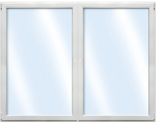 Fönster 2-lufts med rörlig mittpost(Stulp) ARON BASIC+ PVC 100x100cm vit/vit dreh-kipp symmetrisk isolerglas Vitt fönster med två bågar