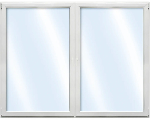2-lufts med fast mittpost fönster ARON BASIC+ PVC 100x100cm vit/vit dreh-kipp symmetrisk isolerglas Fönster med två bågar