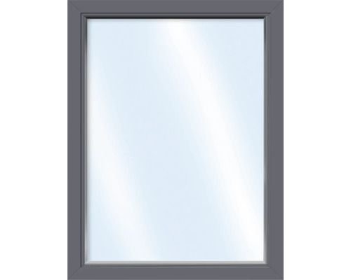 Fast fönster ARON BASIC+ PVC 70x100cm vit/titan isolerglas Fönster med grå ram