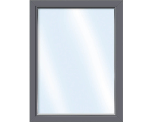Fast fönster ARON BASIC+ PVC 70x160cm vit/titan härdat glas in-och utvändigt Grå fönsterkarm