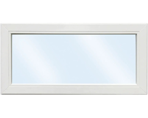 Fast fönster ARON BASIC+ PVC 110x100cm vit/vit isolerglas Rektangulärt fönster med vit ram.
