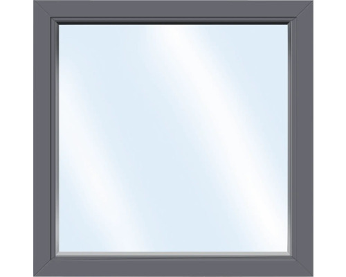 Fast fönster ARON BASIC+ PVC 95x100cm vit/titan isolerglas Fyrkantigt fönster med ram