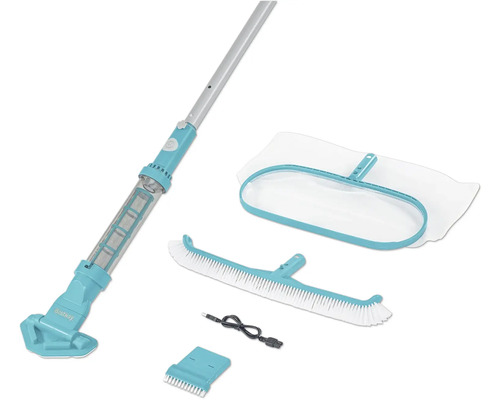 Bestway Poolrengöringssats med nät, borste, skrapa och laddkabel