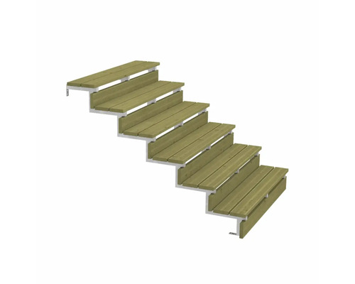 Trätrappa med sex steg för utomhusbruk