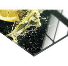 Dekorativ glasskiva med citron- och vattenmotiv