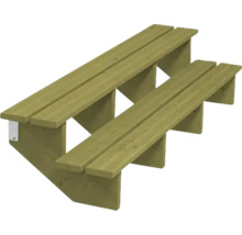 Trätrappa med två steg för utomhusbruk