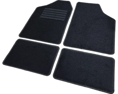 Fyra svarta bilmattor