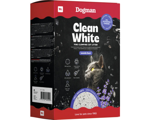 Kattsand DOGMAN Clean White lavendel 10L