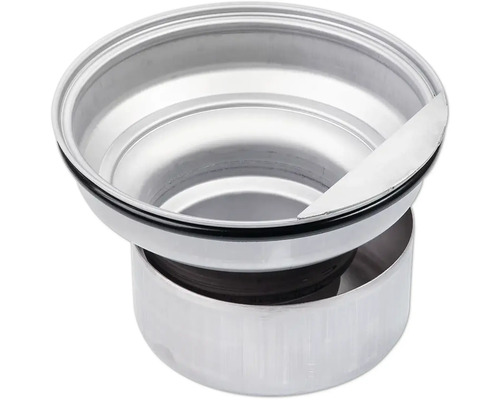 Rund askkopp i rostfritt stål med roterande platta
