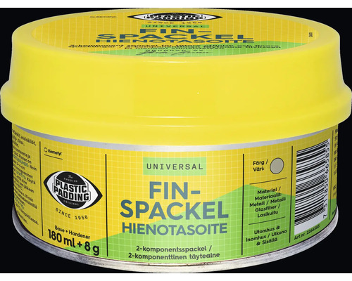 Universell finspackel för metall och glasfiber