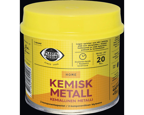 Burk med kemisk metallspackel för hemmabruk