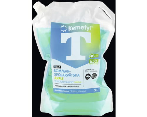 Kemetyl spolarvätska äpple i en 3 liters påse