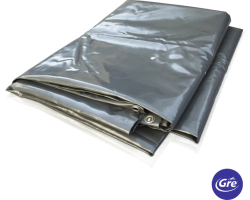 Grå vävd presenning med öljetter