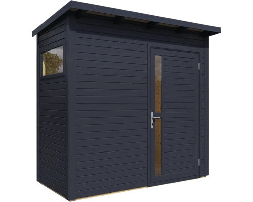 Trädgårdsskjul med fönster och dörr