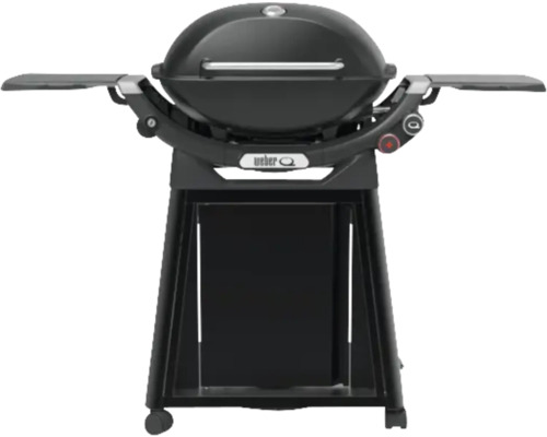Weber Q gasolgrill med sidobord och underrede