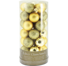 Gyllene julgranskulor i glas, set