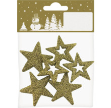 Dekorationsstjärnor med glitter i förpackning
