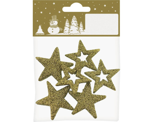 Dekorationsstjärnor med glitter i förpackning