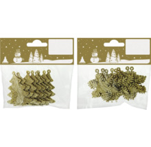 Set med julgrans- och snöflingehängen