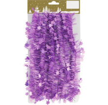 Lila glittergirlang med stjärnor för juldekoration