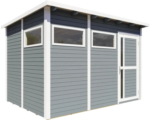 Trädgårdsskjul med fönster och dörr