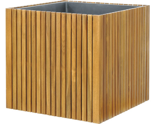 Fyrkantig blomlåda av träribbor