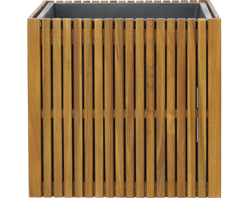 Fyrkantig blomlåda av trälameller