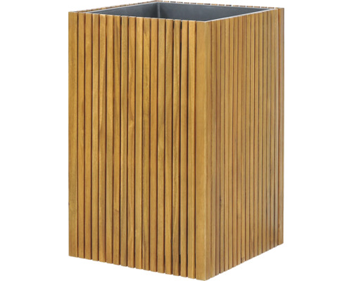 Fyrkantig blomlåda av trälameller