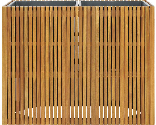 Blomlåda av träribbor med två planteringsinsatser