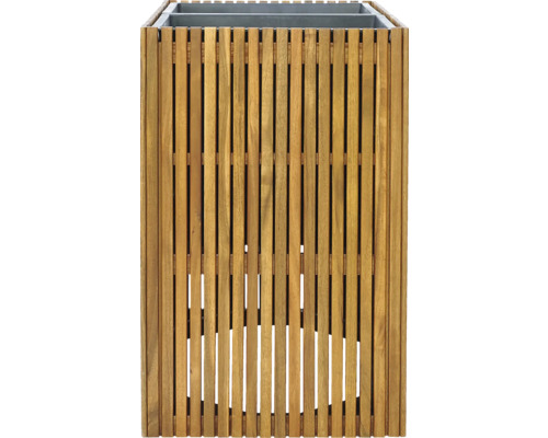 Blomlåda av trä med metallinsats