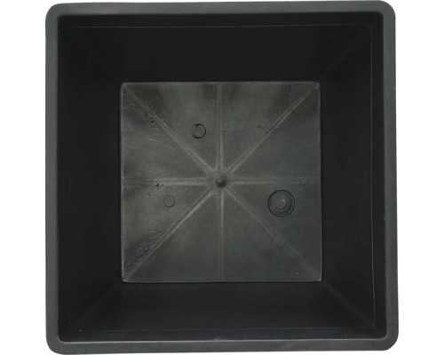 Svart fyrkantig blomkruka, insida.