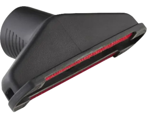 Svart dammsugarmunstycke med röd textilplatta