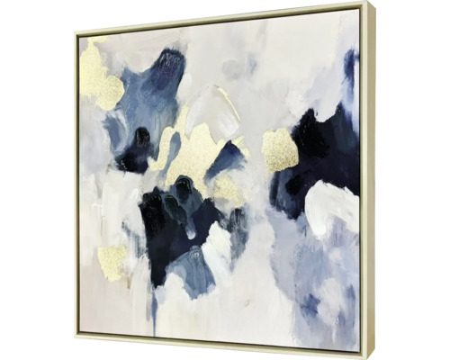 Inramad tavla Blue Gold 62x62cm