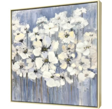Målning med blommönster i ram