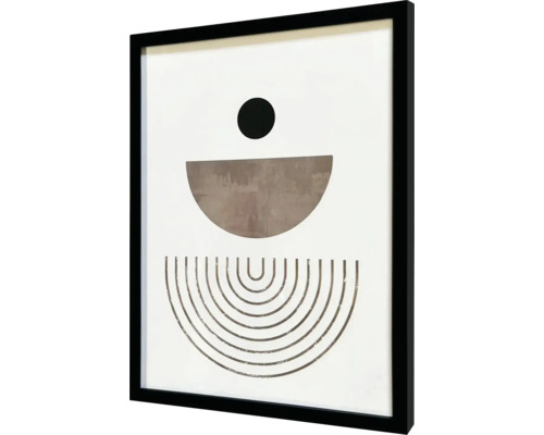 Inramad bild med modern abstrakt design av cirkelformer