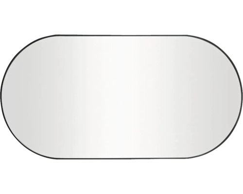 Spegel oval aluminium svart 60x120x4cm